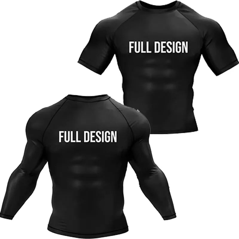 Wholesale Custom logo Printed Men's Upf50+ Quick Dry Gym Compression Shirts Blank Rash Guard
