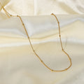 Dainty 18K Gold Plated Stainless Steel Thin Bead Chain Chokers Necklace Minimalist for Women MegaBDM