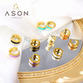 Ason Huggie Thick 18K Gold Plating Earring Stainless Steel Color Oil Dripping Ear Cuff Vermeil Hoop Earrings for Men Women