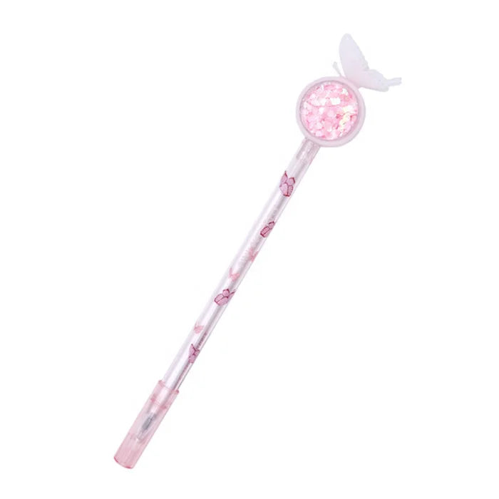 Lovely Sparkles butterfly Quicksand Needle Tube Korean Design Gel Pen