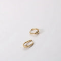 Fenny 18K Gold-plated Wholesale Delicate Luxury Elegant Pearl Olive Shaped Huggie Stainless Steel Earring for Women