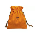 Customized Logo Luxury Cosmetics Canvas Cotton Double String Handbag Orange Dust Drawstring Bag Recyclable Eye Cream Lipstick