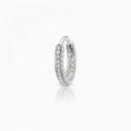 Wholesale Gold Plated 925 Sterling Silver Delicate 6.5 mm Skinny Full Pave CZ Diamond Huggie Earring