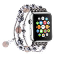 Ladies Smart Watch Strap Compatible with Iwatch 38 40 41 44 45 46 mm Crystals Women Stretch Bracelet Beaded Watch Band