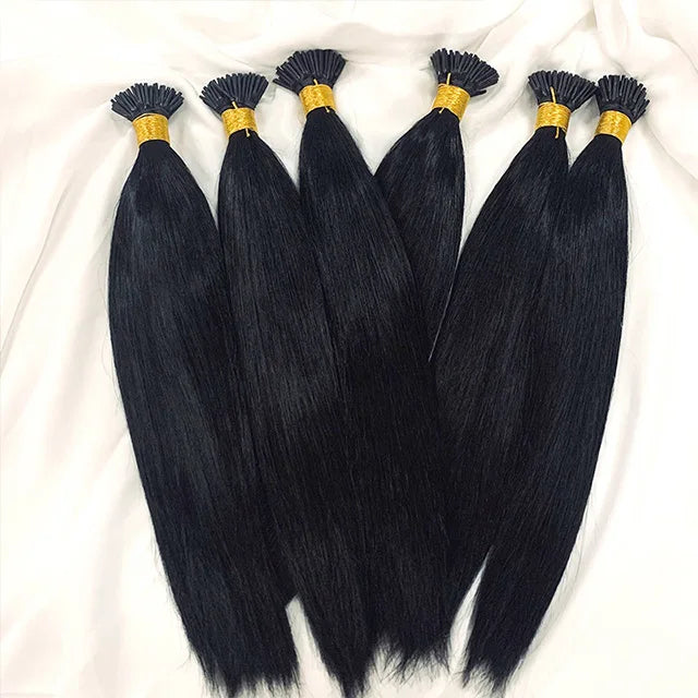 Wholesale I-tip Hair Extensions Vendors Double Drawn I  Tip Hair Remy Cuticle Aligned Virgin Keratin Itip Human Hair Extensions