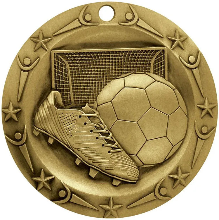 Manufacturer Wholesale Custom Logo 3D Metal Champions Gold Football Medals