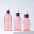 5ml 10ml 15ml 20ml 30ml 50ml 100ml pink Transparent Glass Essential Oil Dropper Bottle
