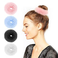 Wholesale Fluffy Faux Fur Scrunchies Fashionable Pom Pom Hair Ties Simple Cute Rubber Ponytail Holder Hair Ropes for Women Girls