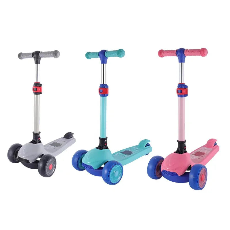Foldable Good Quality Children Age 3-10 Year Scooter for Kids 3 Wheel Light Wheels Flashing Adjustable Kids' Scooters