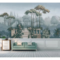 Forest Stripping Wallpaper Misty Forest Wall Mural