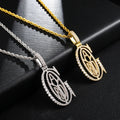 2025 New Hip-hop Jewelry Round  Letter Pendant Necklace Brass Iced Out Bling Bling CZ Necklace for Men and Women