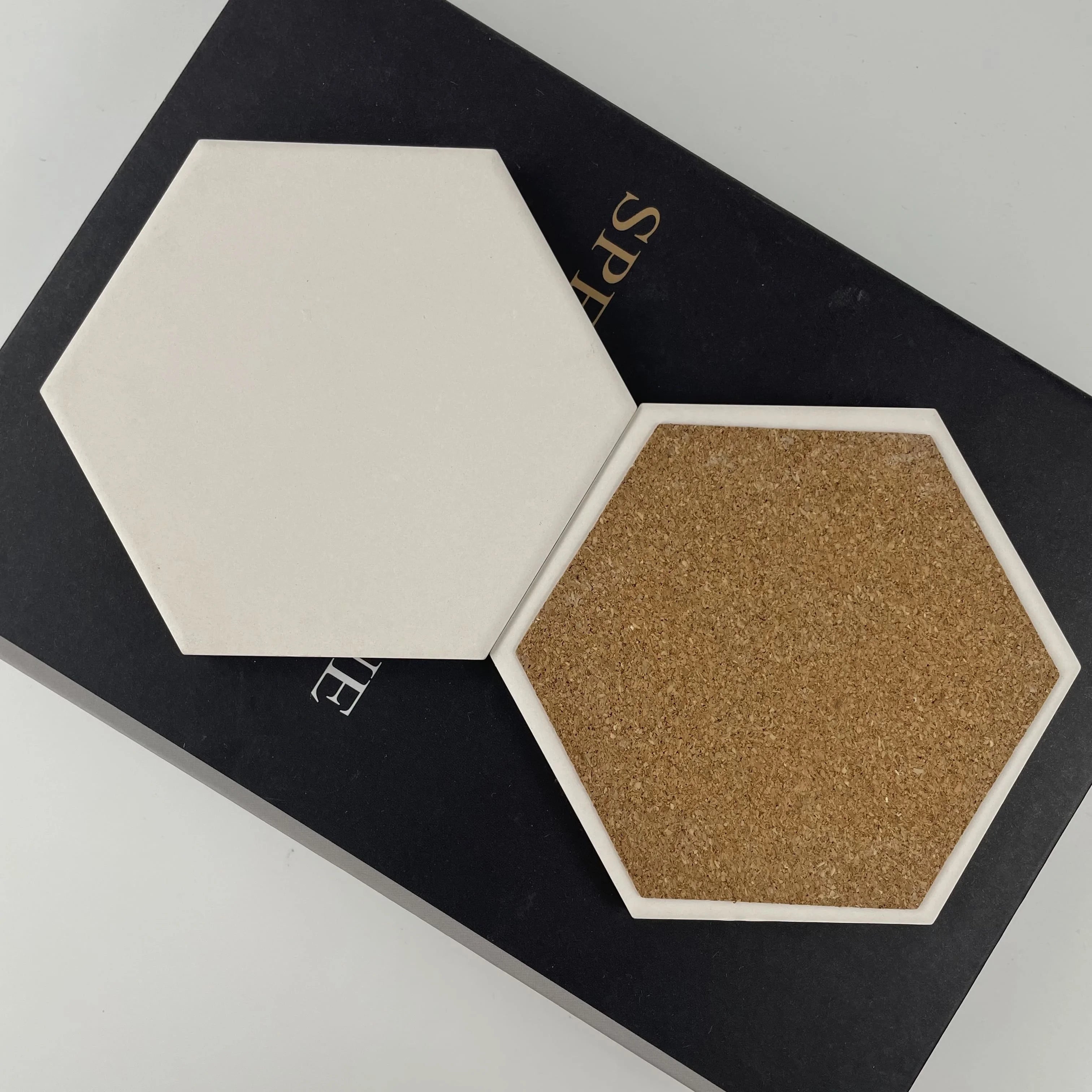 High Quality Hexagonal Shaped Ceramic Coaster Customizable Mug Cup Pad for Tea Coffee Milk Drinks Coffee Mug Coaster