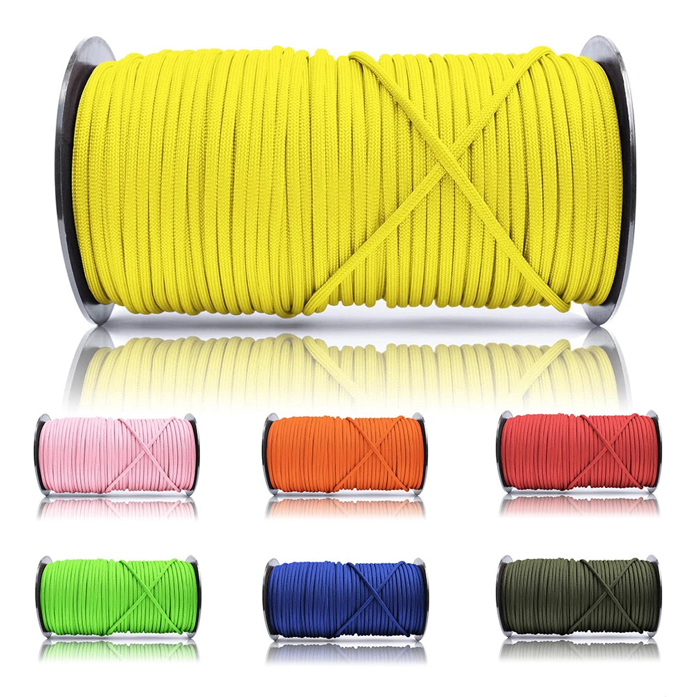 7 Core 550 Paracord Rope Multifunctional Braided Rope for Camping Clothlines Lanyard or Diy Accessories