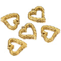 5Pcs Stainless Steel Embossing Texture Peach Heart Popular Charms Pendants for DIY Jewelry Findings Necklace Materials