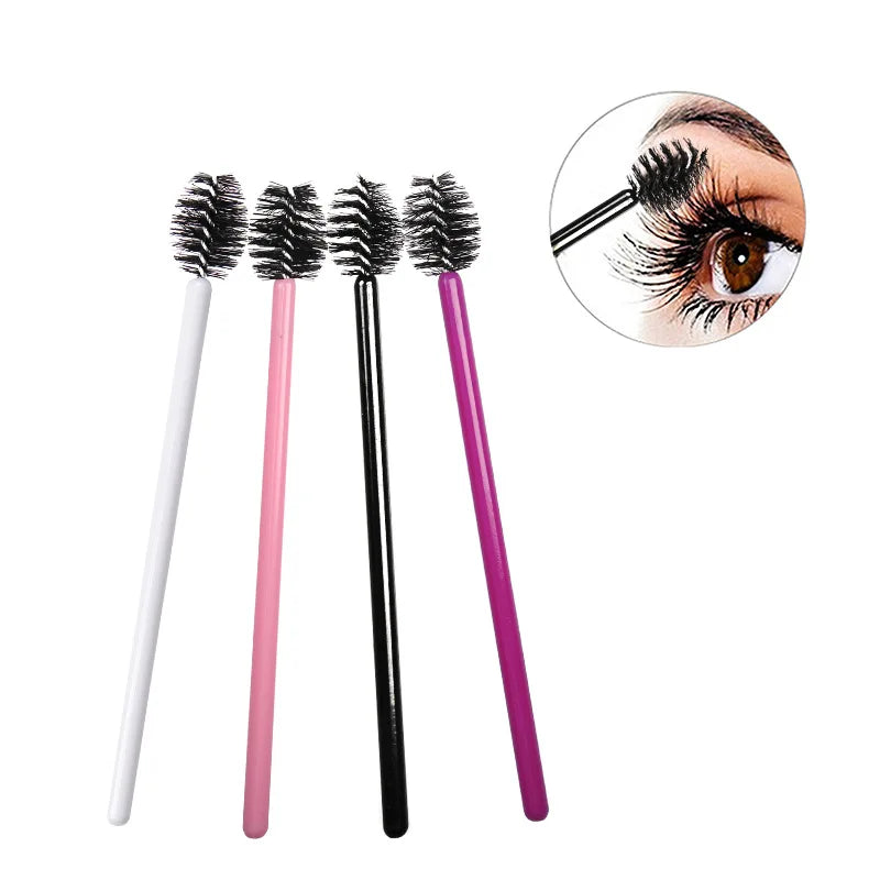 Eyelash Extension Brush Short Hair Mascara Brush Wholesale Price Mini Disposable Mascara Wands Pink Eyelash Brush