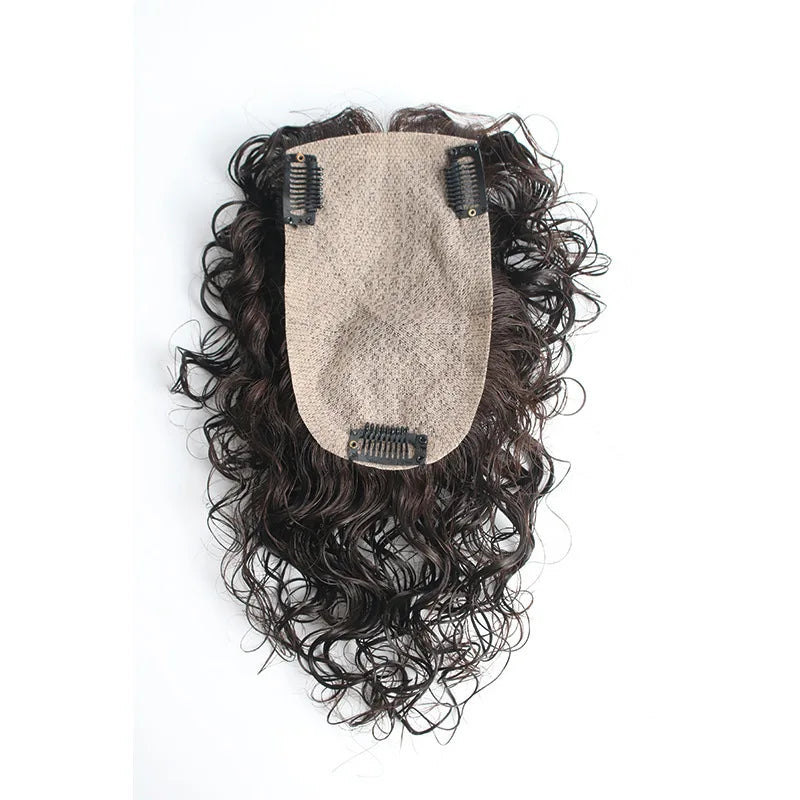 ZP Popular  Wholesale Wavy Hair Toupees Human Hair Silk Base Topper for Women
