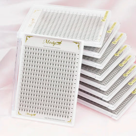 Medylashes Wholesale Handmade Volume Eyelashes Tray Lash Extension Supplies Pre Made Eyelash Fans Synthetic Hair 12 Rows 2D/20D