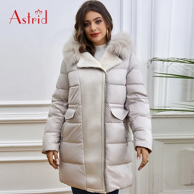 Wholesale Winter Jacket Women Plus Size Ontrast Color Waterproof Fabric With Thick Cotton Plus Size Coat