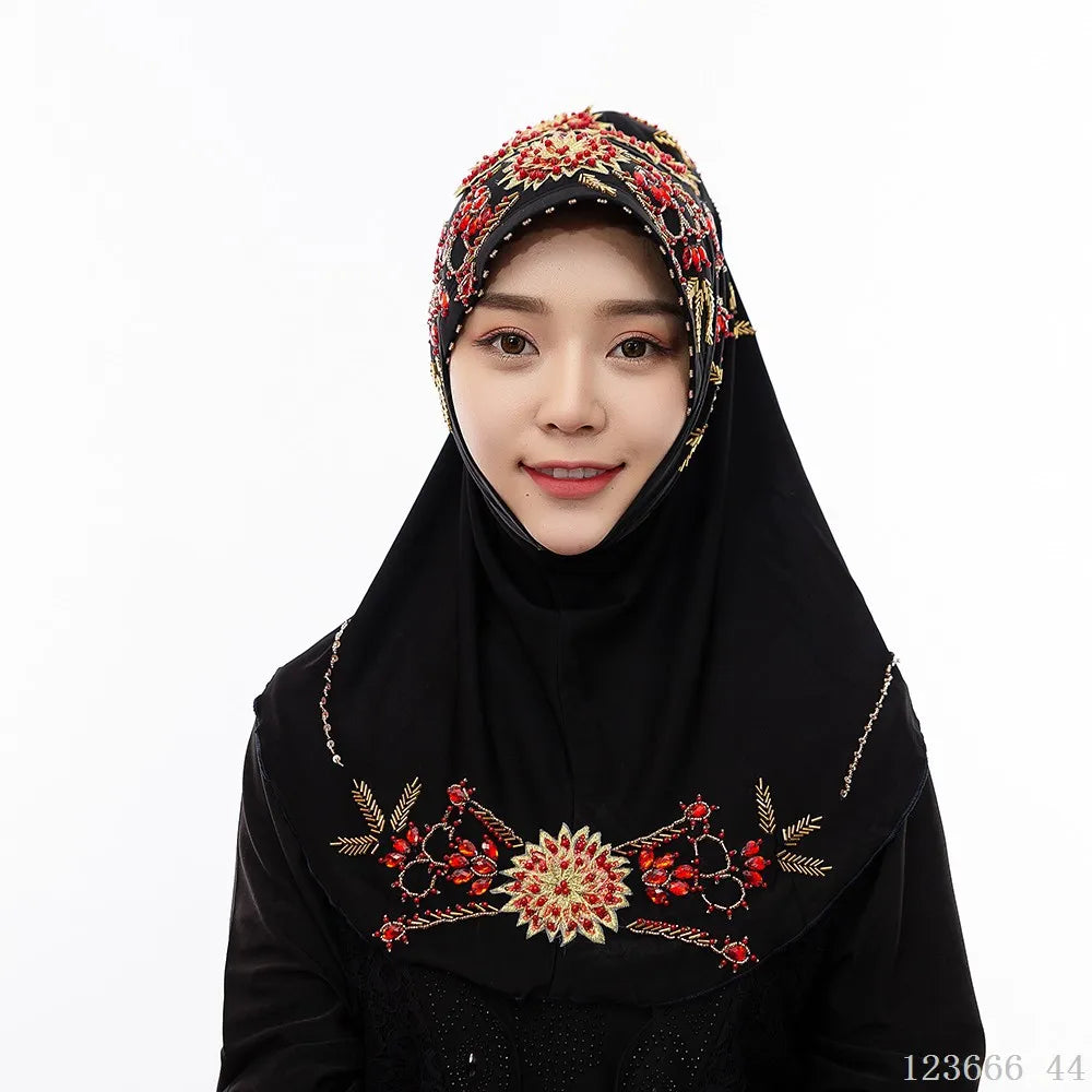 Muslim Girls Hijab Kids Hijab Islamic Fashion Scarf Shawls with Beautiful Lace Diamond Wholesale