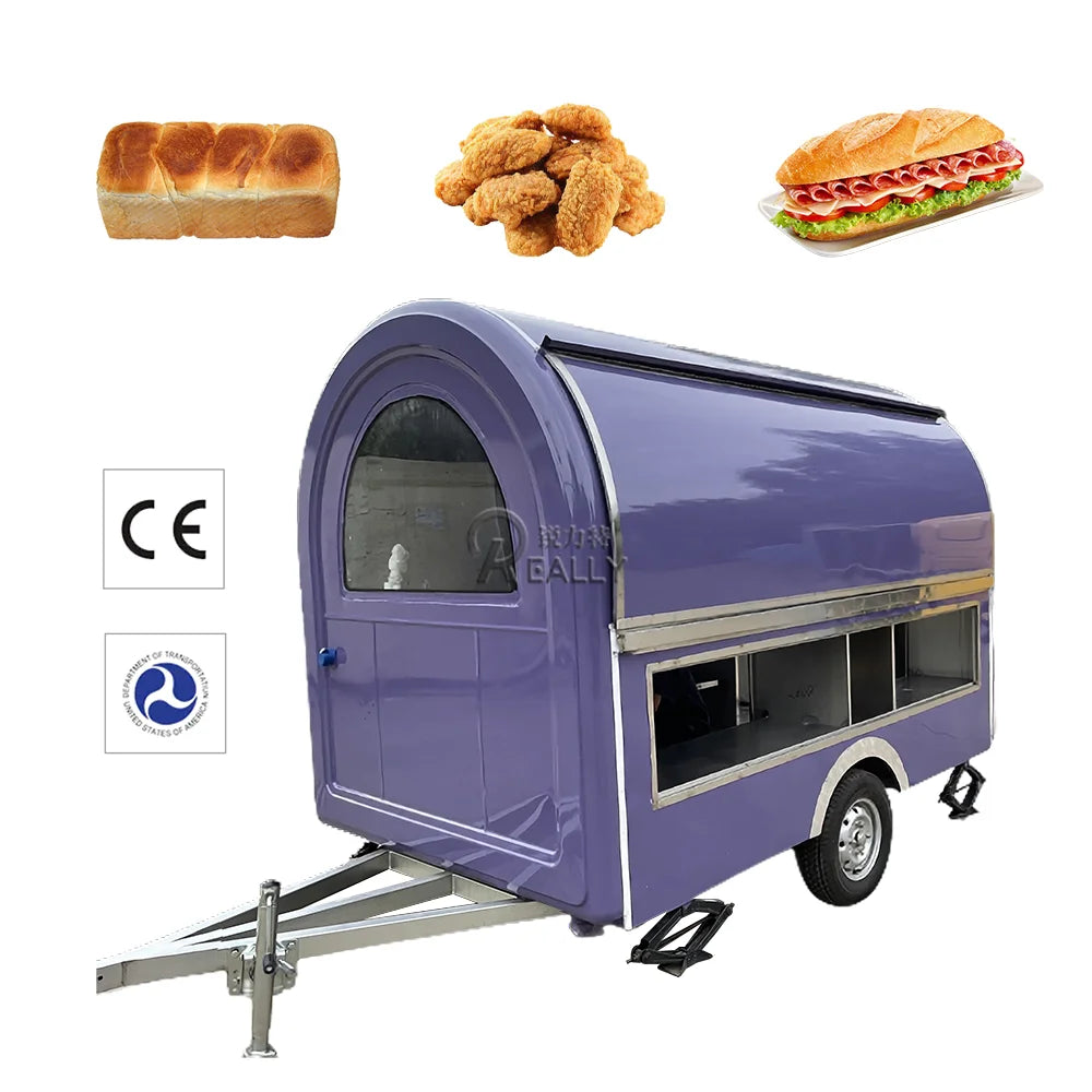 US Standard Food Service Trailers Air Conditioned Concession Fast Food Truck for Food Sales with Kitchen Equipment