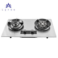 Lyroe Home Kitchen Appliances Propane Gas LPG 2 Stainless Steel Time Control  Gas Hob/Cooktops With Factory Price