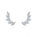 Stud Earrings 925 Sterling Silver Fine Jewelry Rhodium Plated Zircon Classic Popular Fashion Women's Earrings