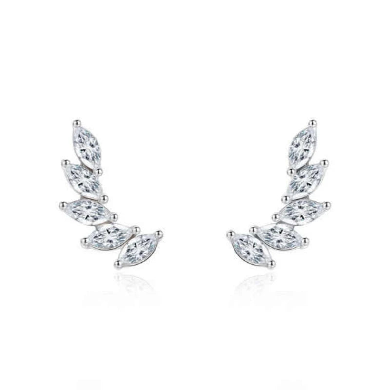 Stud Earrings 925 Sterling Silver Fine Jewelry Rhodium Plated Zircon Classic Popular Fashion Women's Earrings