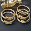 Waterproof Wholesale Stainless Steel 18K Gold Sliver Plated Twisted Bracelet Women