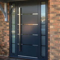 TOMA Double Security Door Steel Front Entry Door Lever With Lock Entry Privacy Matte Black Sliding Door