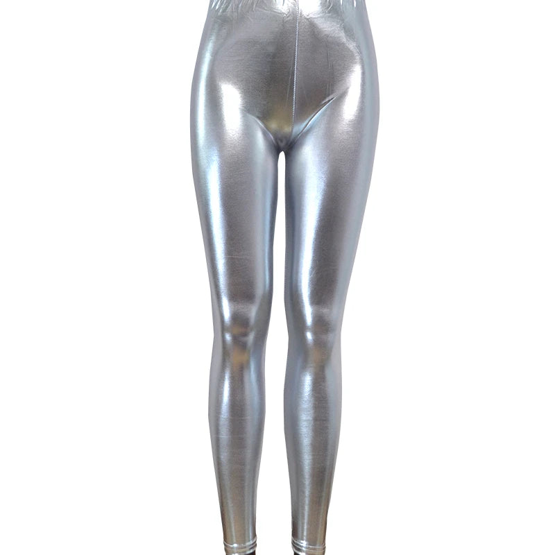 Latex Rubber Shinny Dance Leggings Liquid Wet Look Tights for Girls