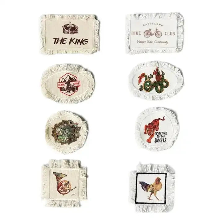 Polyester Fabric Sublimation Hat Patches Blanks Custom Printing Patches with Tassel
