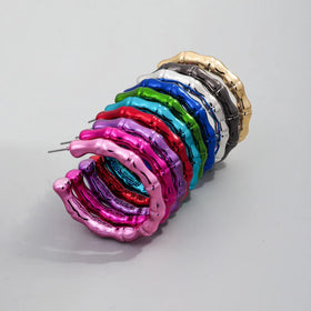 Wholesale Original Designer Colored Metallic Plated Nightclub Hip Hop Jewelry Geometric CC Big Round Acrylic Hoop Earrings