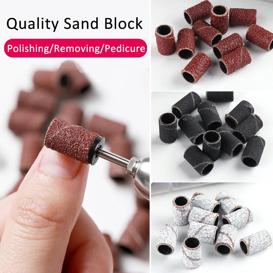 75Pcs Nail Drill Bits Pedicure Sanding Bands Nail Sander Tip Manicure Heads Gel Removal Cutters Drilling Accessories
