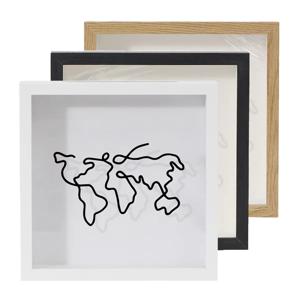 Top-Notch Handmade Square Metal Photo Frame Postcard and Ticket Collection Holder China Travel Adventure Archive Shadow Box
