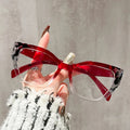 0701 Retro Classic Cat Eye Anti Blue Light Optical Glasses Women Anti Computer Eyeglasses Red Frame Transparent Glasses Women