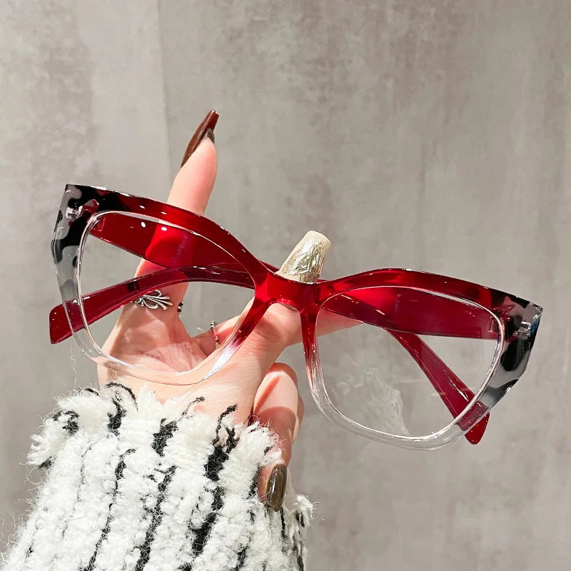 0701 Retro Classic Cat Eye Anti Blue Light Optical Glasses Women Anti Computer Eyeglasses Red Frame Transparent Glasses Women