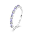Qingxin Customization OEM 925 Sterling Silver Women Geometric Fine Jewelry CZ Custom Design Zirconia Wedding Rings