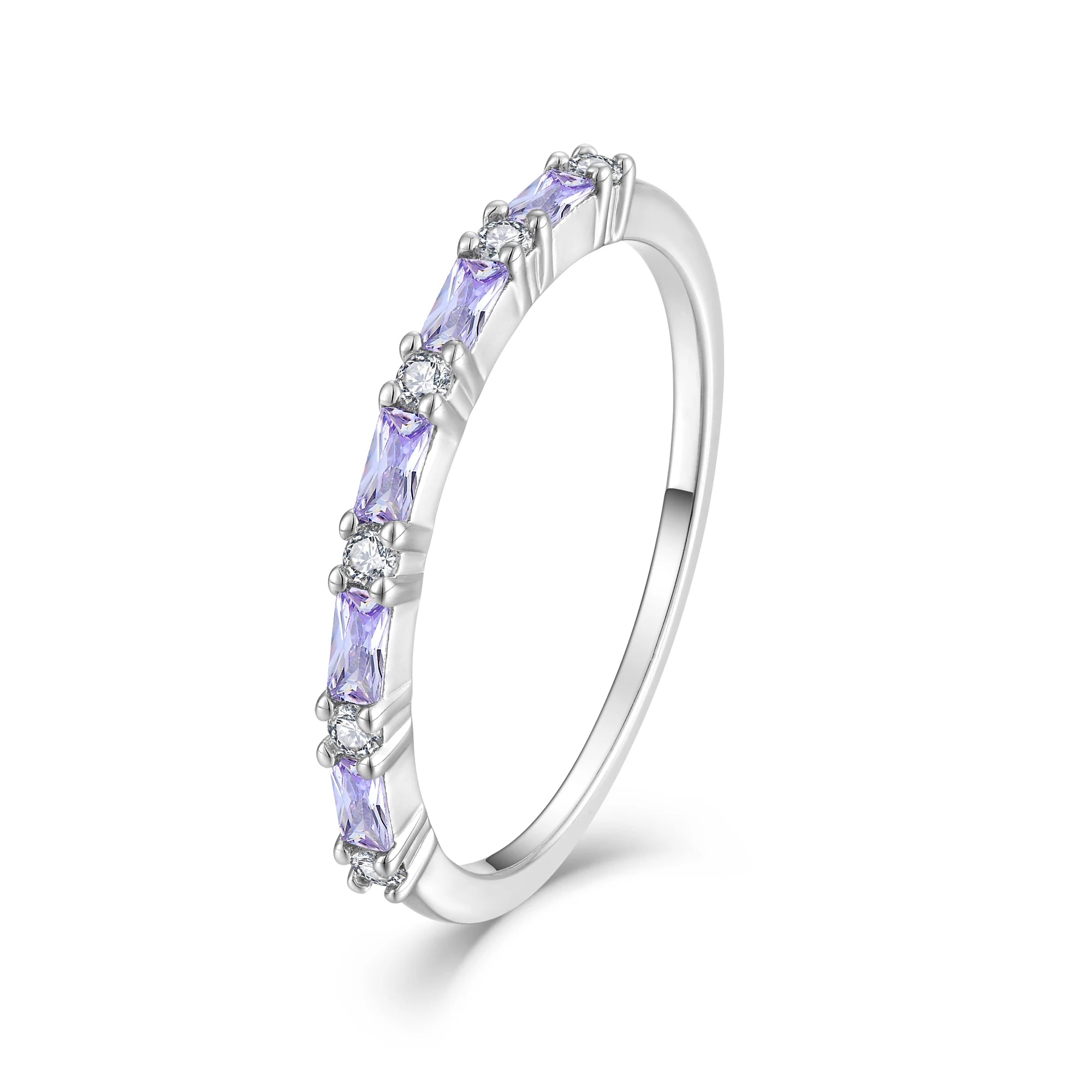 Qingxin Customization OEM 925 Sterling Silver Women Geometric Fine Jewelry CZ Custom Design Zirconia Wedding Rings