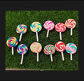 Hot Kawaii Miniature Polymer Clay Rainbow Lollipop for Phone Decoration Crafts Making Scrapbooking DIY