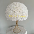 Custom Flowerball White Cloth Flower Centerpiece Ball Wedding Decor Artificial Silk Rose Flower Table Decoration MegaBDM