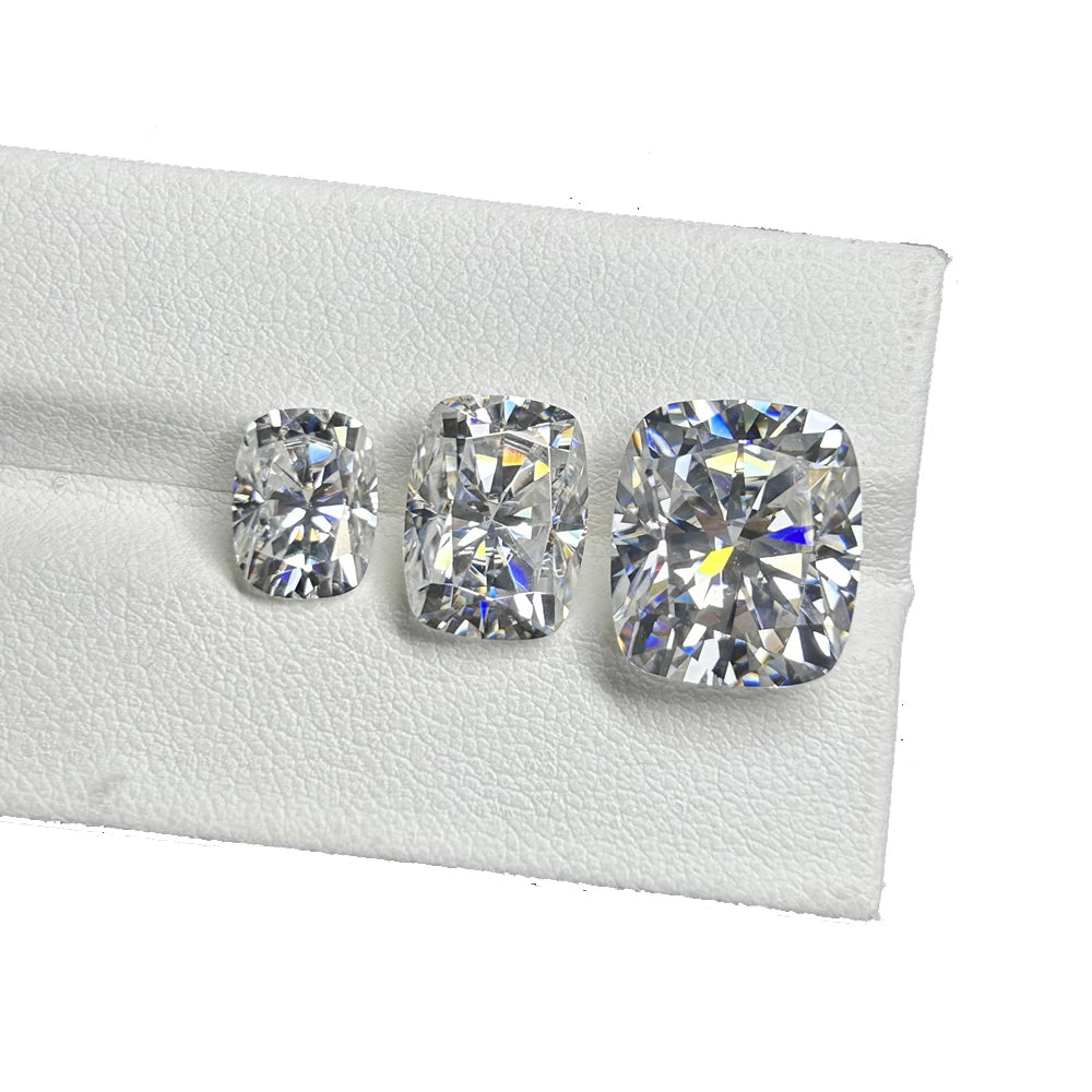 Long Cushion D VVS White 8x10mm 6x8mm Elongated Cushion Cut Moissanite Diamond Gemstone