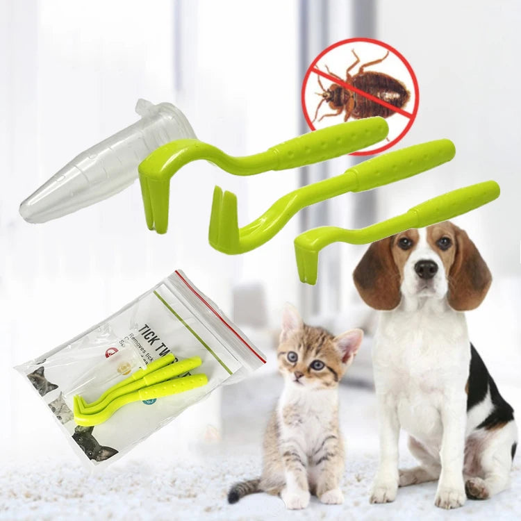 Hot Selling Wholesale Portable Plastic Flea Hook Tick Twister Set Small Large Tick Remover for Pet Grooming Accessories Tool