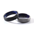 Fashion 6mm Dome Tungsten Ring Black or Silver Tungsten Carbide with Blue Purple Wood Stylish Jewelry Gift for Men Women