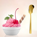 4 Pieces Gold Plated Stainless Steel Ice Cream Shell Spoon Teaspoon Espresso Spoons for Home Restaurant Hotel