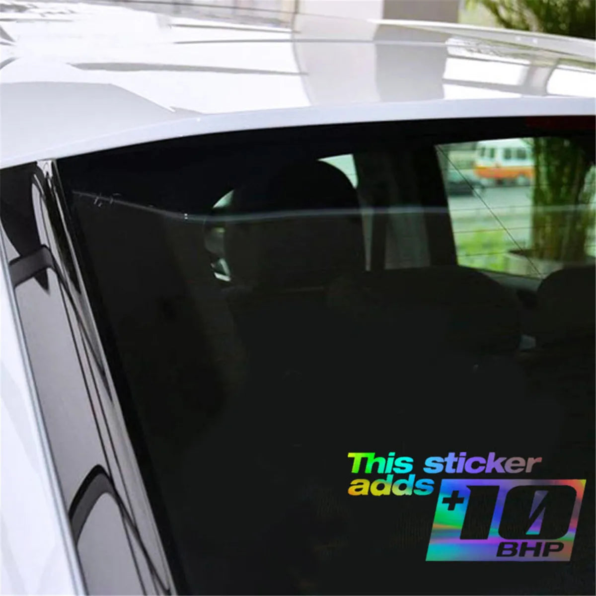THE STICKER ADDS +10BHP Car Sticker Vinyl Decal Car Truck Bumper Window Laptop Sticker Decor Gift Die Cut Decals Window Glass