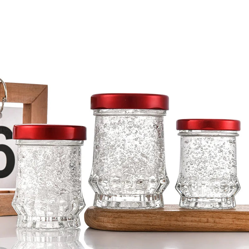 Wholesale 150ml Bird Nest Glass Bottle 50ml 75ml 100ml Round Glass Bird's Nest Bottle with Tinplate Cap