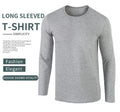 LS Men's Unisex Top Tee Simple Blank Sports T-Shirt Long Sleeves for Spring Autumn Customizable Yarn Dyed Tee