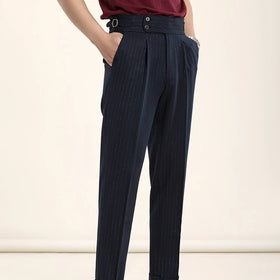 New Design Wholesale Men's Striped Trousers Classic Suit Pants Business Office for Mens Casual Suit Trousers