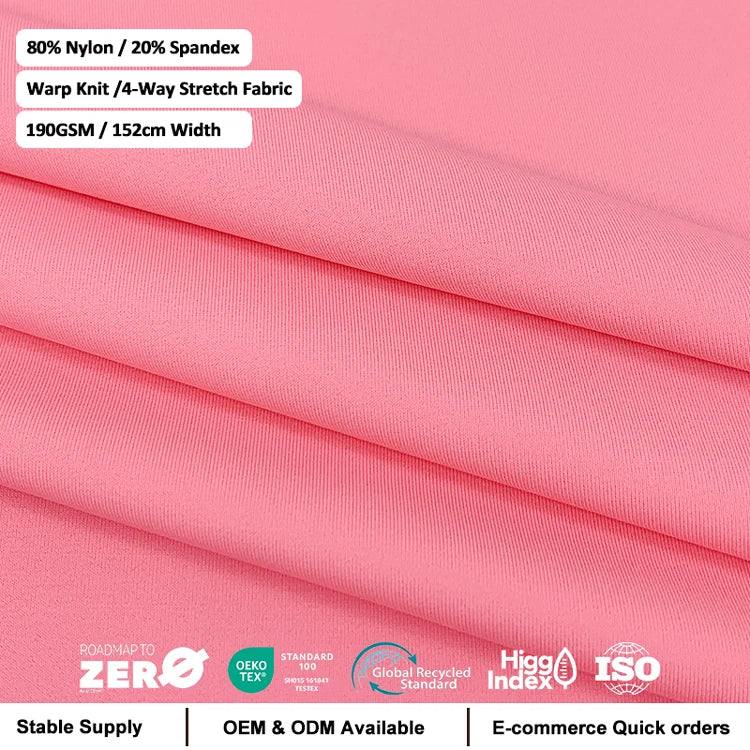 Jdttex Stock Lot Nylon Spandex 4 Way Stretch Spandex Fabric for Swimwear Swimsuit