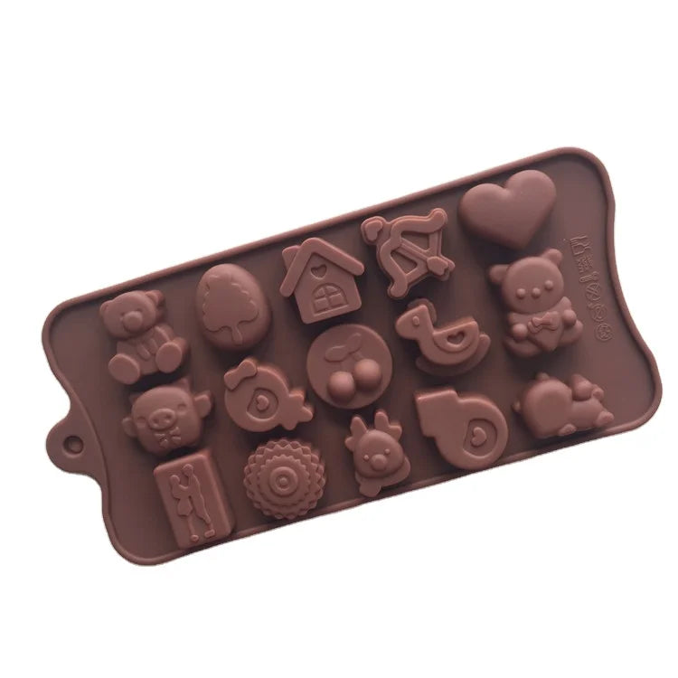 Food Grade Non Stick Variety Cute Animal Shaped Pudding Mold Ice Cube Trays Silicone Chocolate Molds